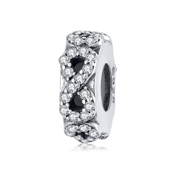 Distanziale Infinito strass in argento 925