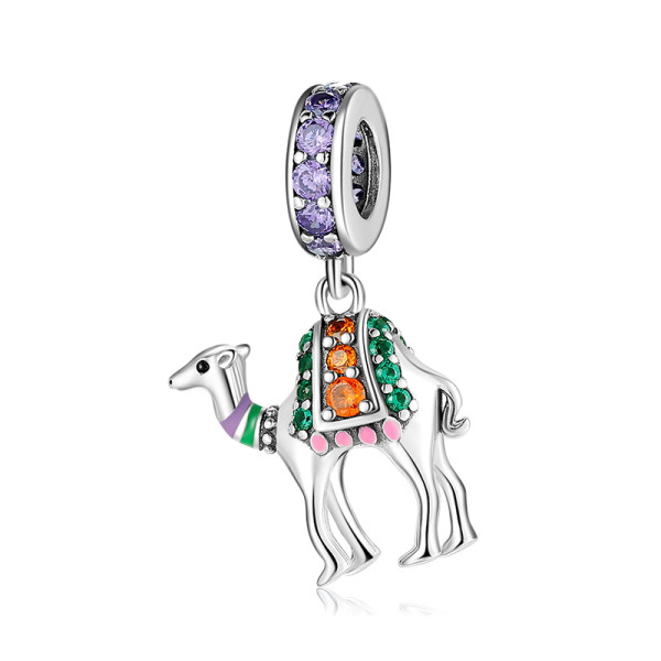 Charm Dromedario Cammello Deserto ciondolo pendente in argento 925